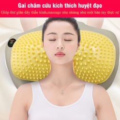 Gối massage hồng ngoại trị liệu đau vai cổ lưng Shiatsu OKACHI JP-568E (Pin sạc)